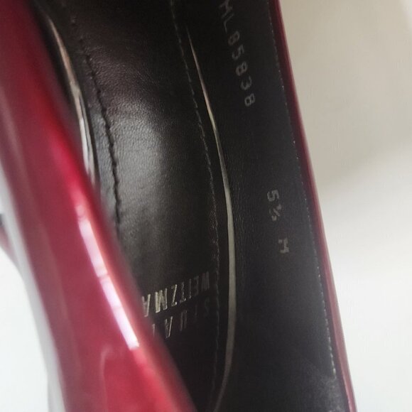 STUART WEITZMAN | Patent leather pumps heels burgundy red sz 5.5 - Picture 6 of 6